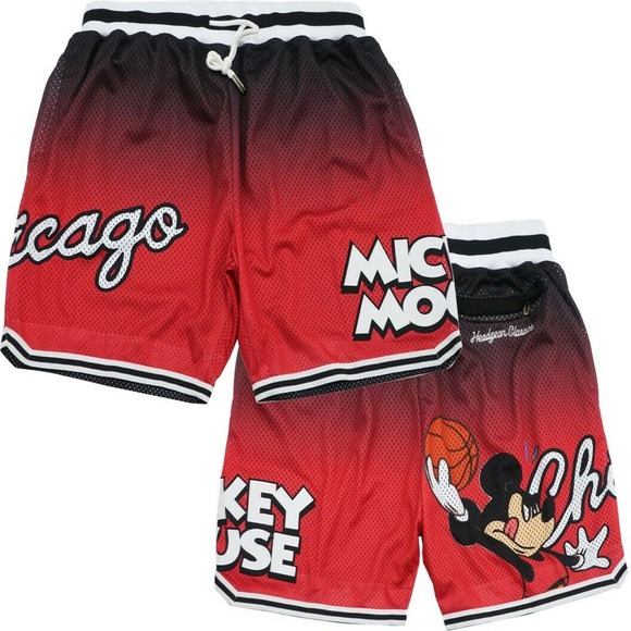 Mickey Mouse Chicago Bull Men's Headgear Classics Mesh Basketball Shorts